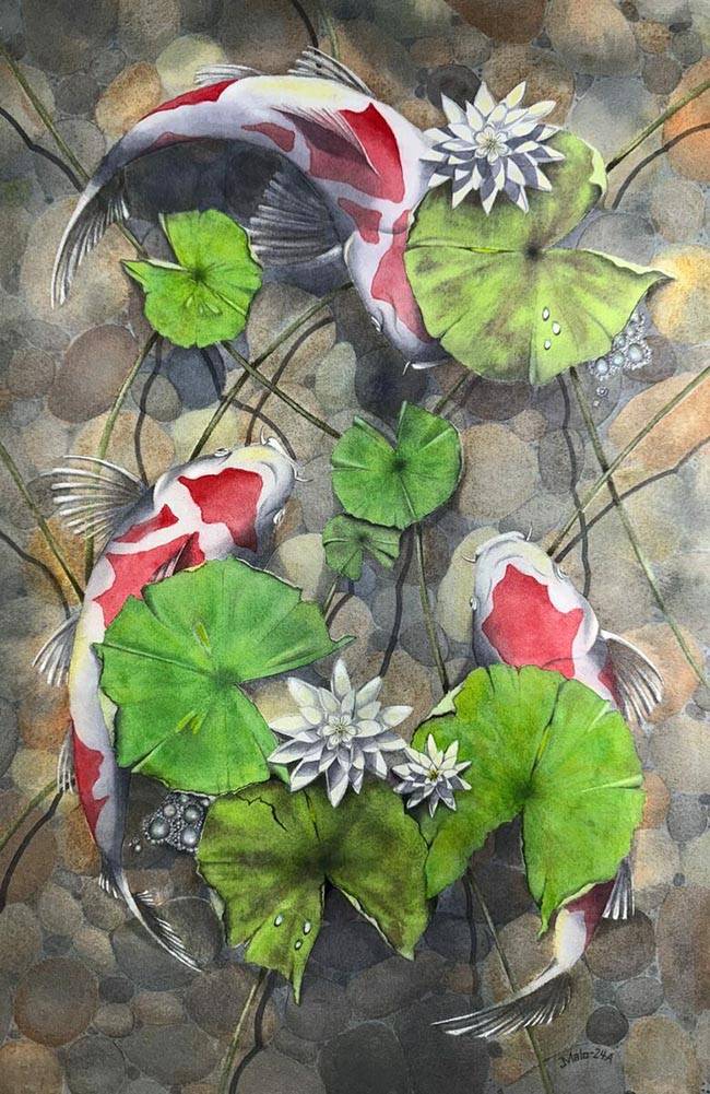 Koi-cophany, Audubon Artists Silver Medal of Honor by Jim Maloney